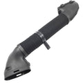 Black air intake hose tube with ribbed flexible section and intake end