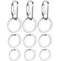 Stainless steel dog ID tag clips with round rings, set of 3