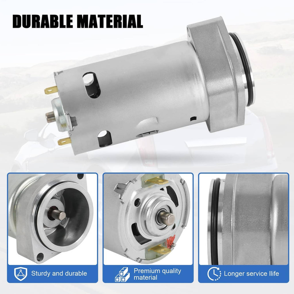 Hydraulic liftgate pump motor with bracket, metal housing and side mounting tabs