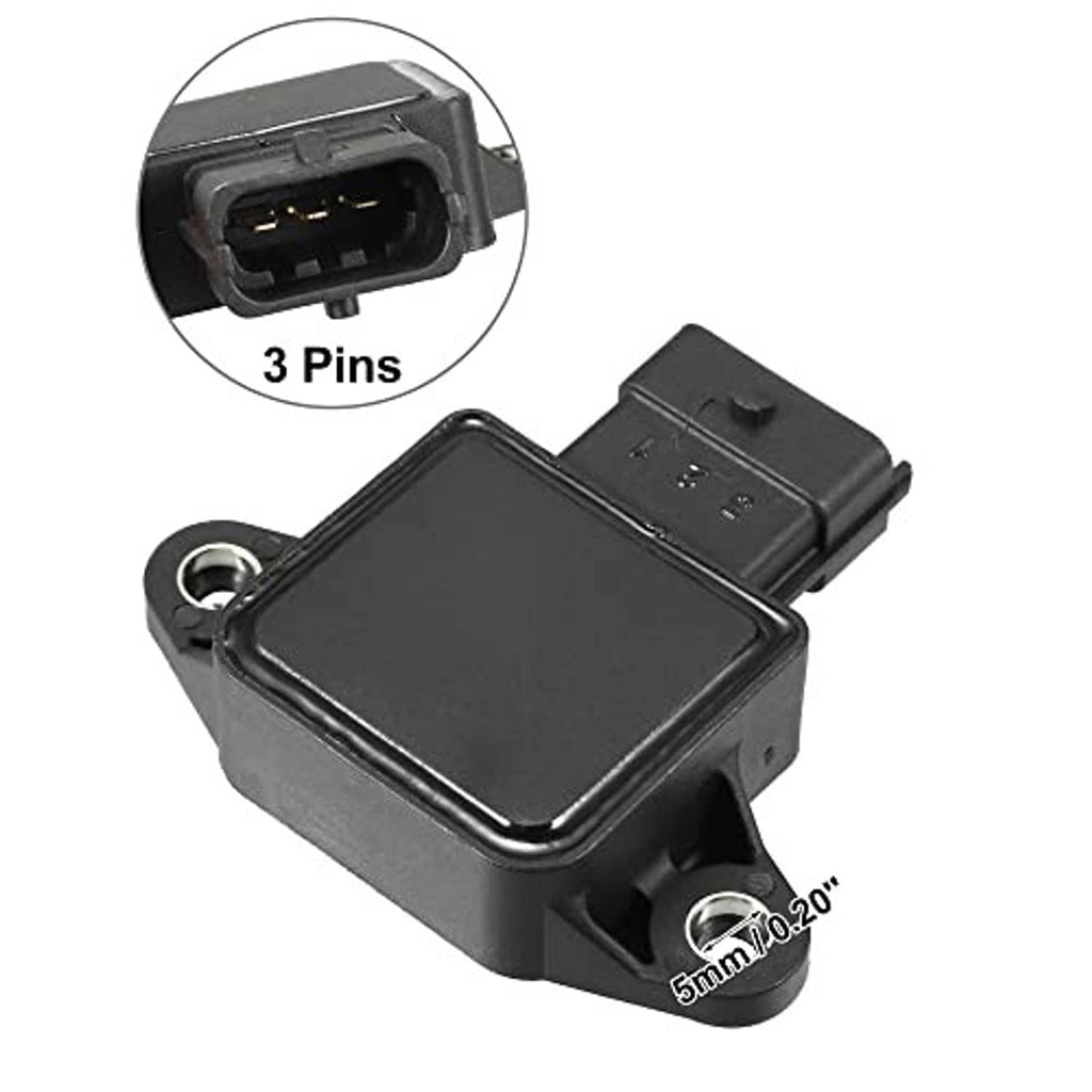 Throttle position sensor with 3-pin connector, black housing and mounting bracket