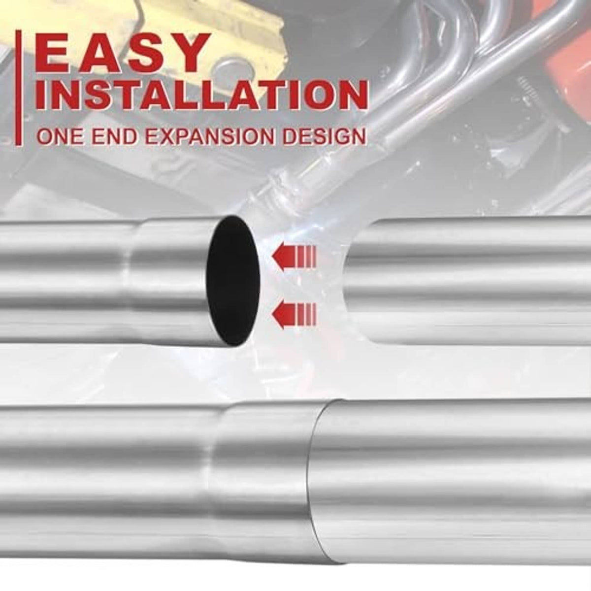 Straight stainless exhaust pipe with one-end expansion design