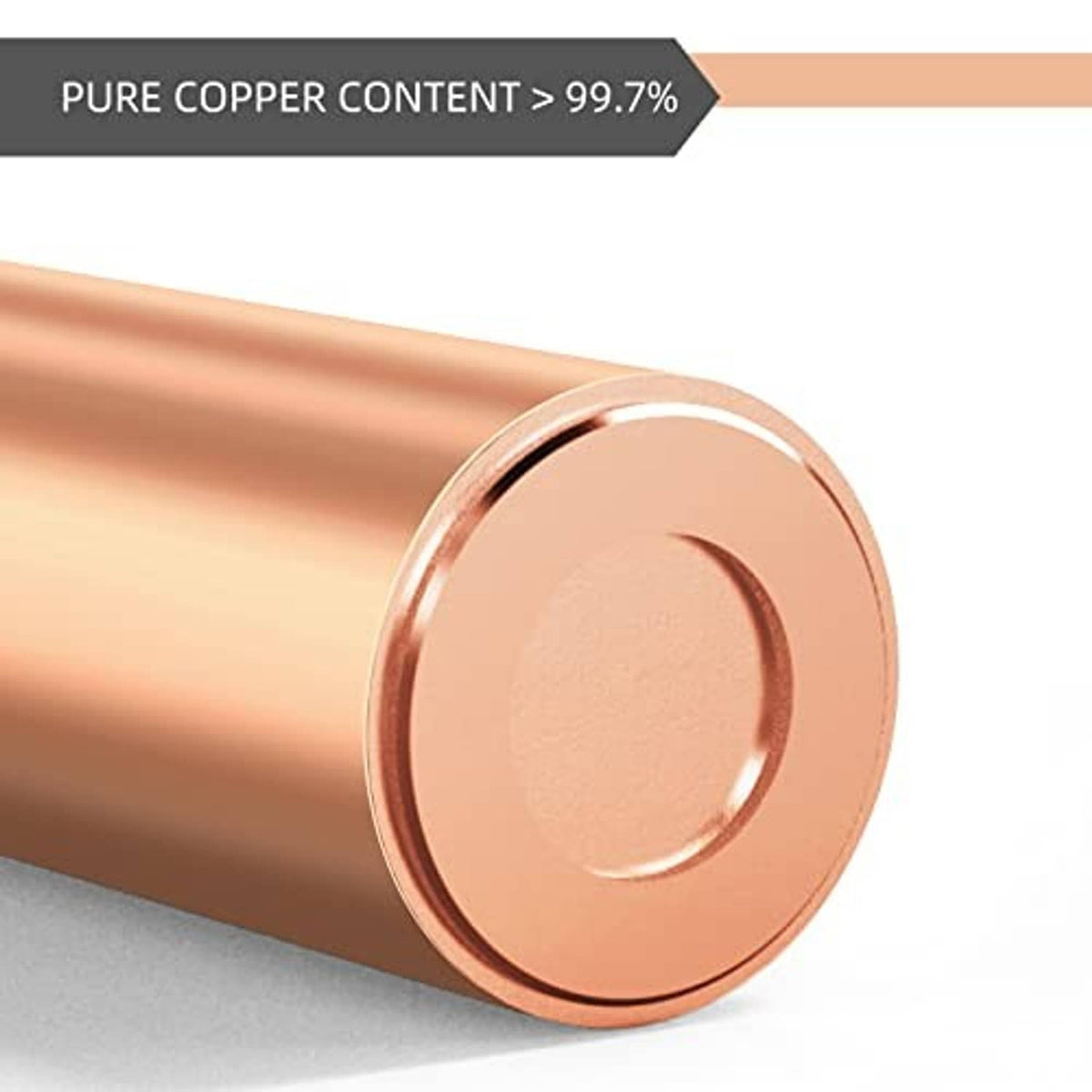Red copper crush washer ring beside copper rod, circular M14 center hole visible