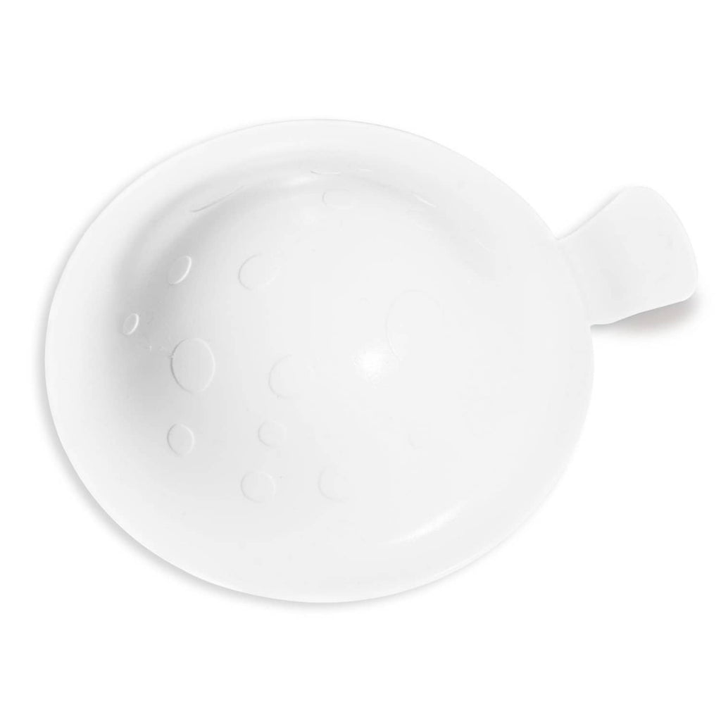 White mushroom-shaped silicone drain stopper plug, small tab handle