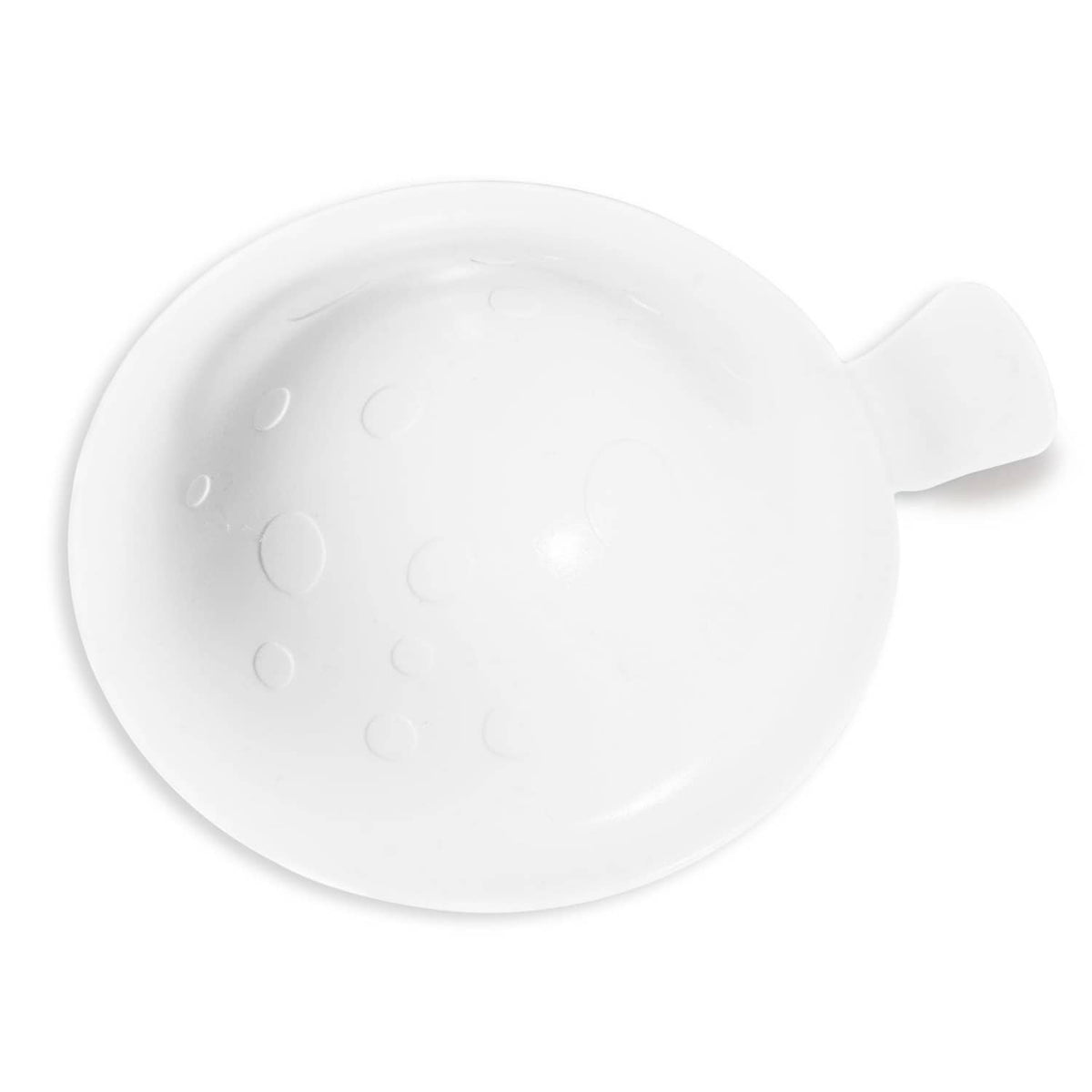 White mushroom-shaped silicone drain stopper plug, small tab handle