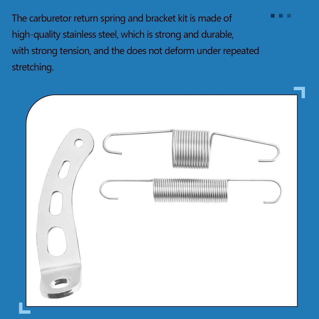 Stainless steel return spring bracket kit with mounting bracket and two coil springs
