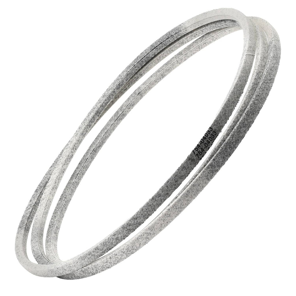 Gray oval V-belt loop showing inner and outer edges with part markings