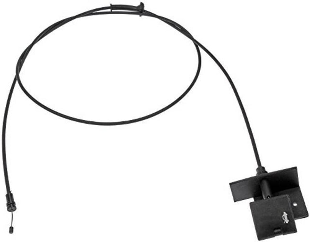 Black hood release cable with two molded connector housings and looped wire