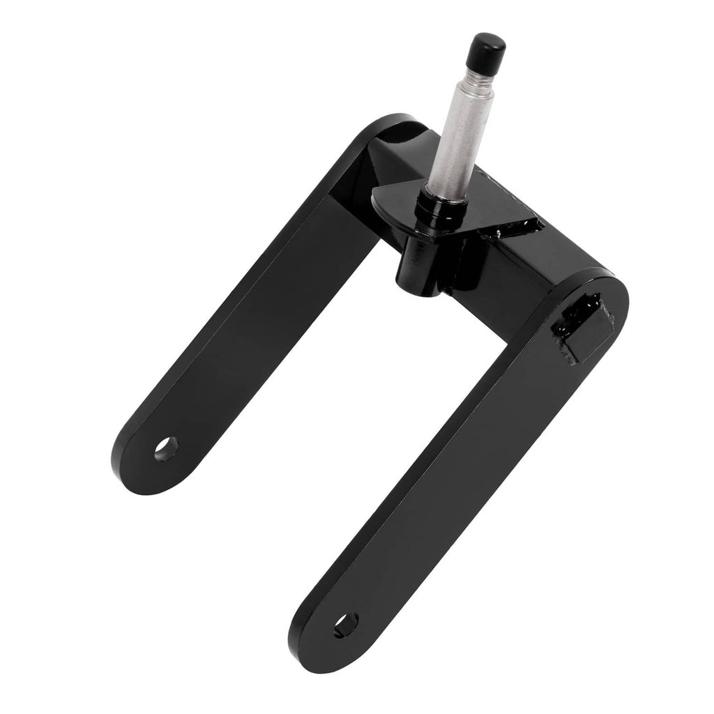 Black mower fork mount set with angled arms and silver axle support
