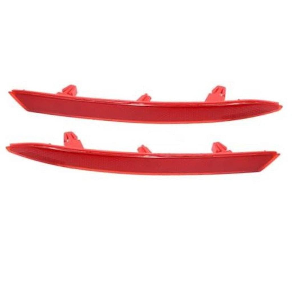 Red rear bumper reflector/turn signal light lens, pair