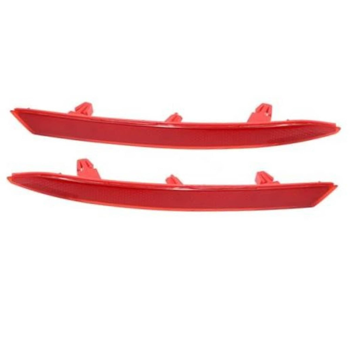 Red rear bumper reflector/turn signal light lens, pair