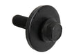 Crankshaft balancer bolt with round flange and external threads