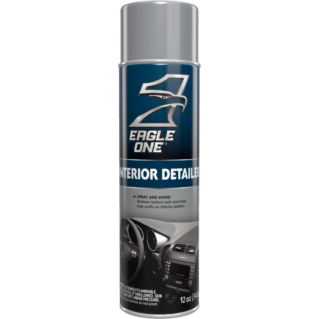 Interior detailer spray bottle with Eagle One logo and front label