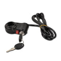 Three-speed thumb throttle switch with keys, black housing and attached cable