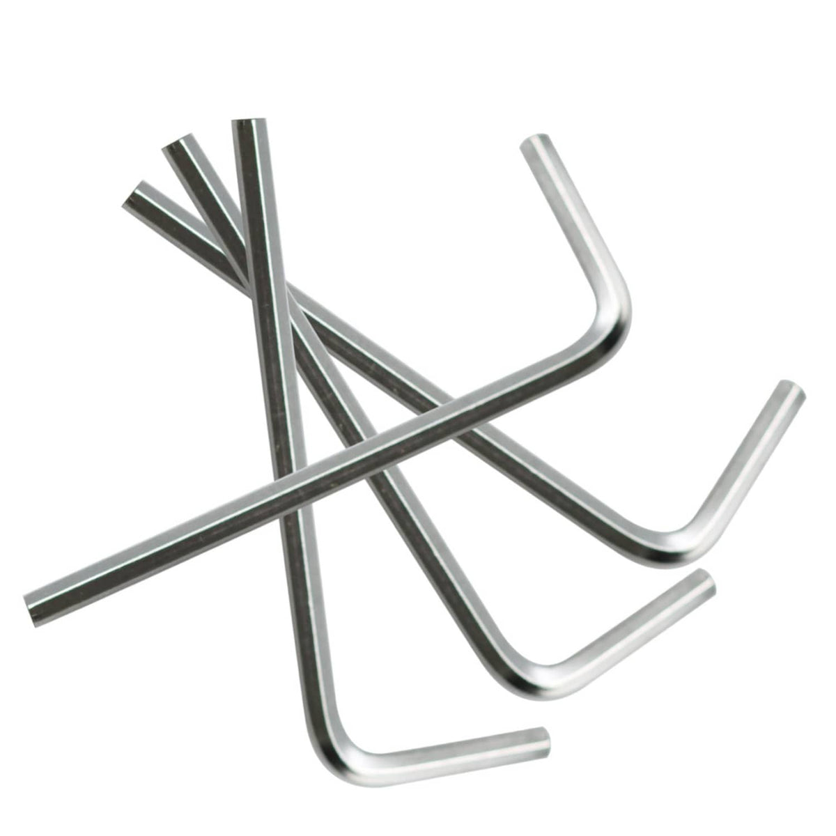 Single 2 mm L-shaped Allen wrench in silver with hex drive end