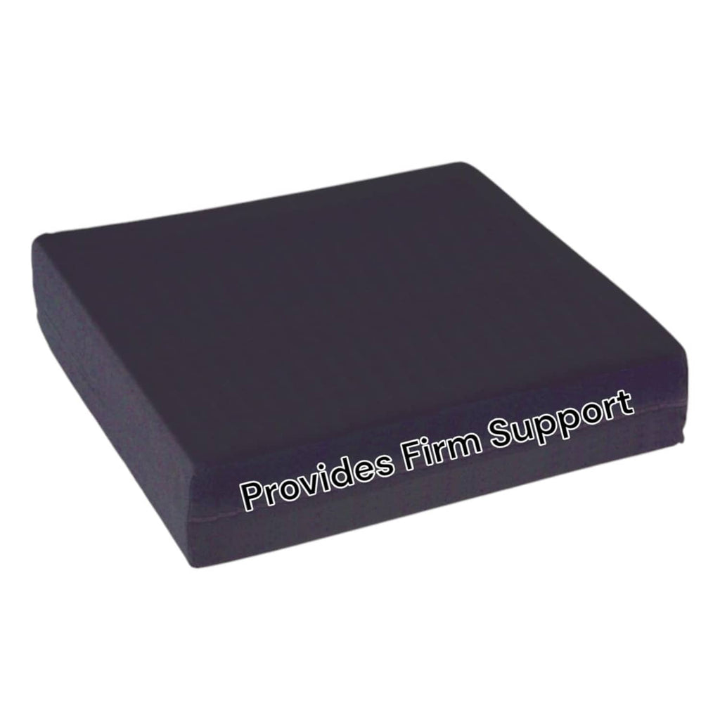 Firm foam seating cushion, dark charcoal, low-profile rectangular block