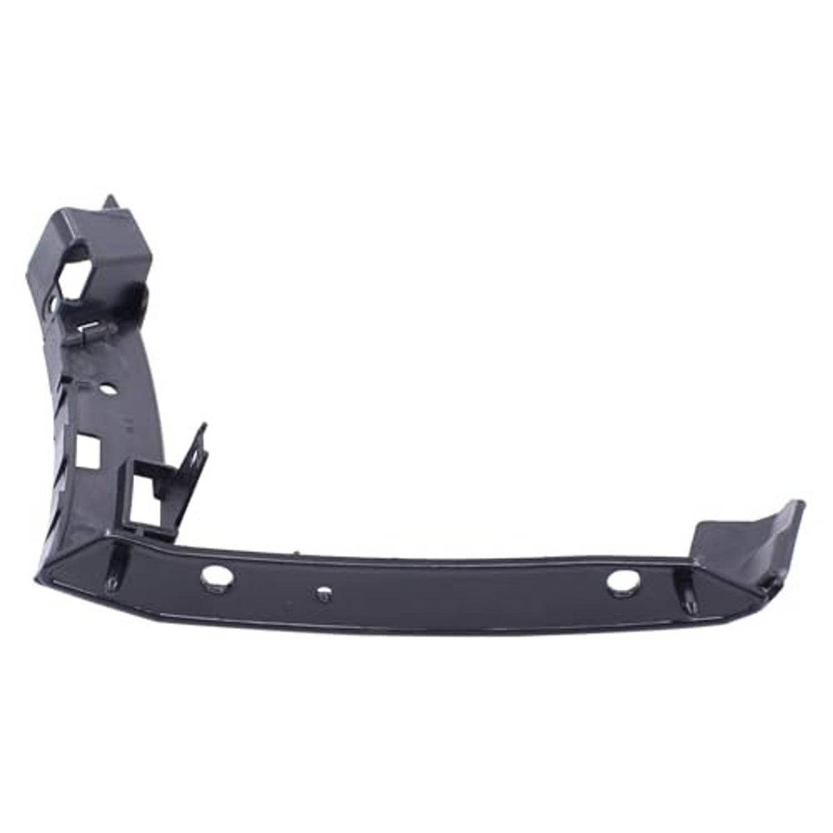 Front bumper bracket reinforcement, dark metal lower bar with side mounts and circular holes