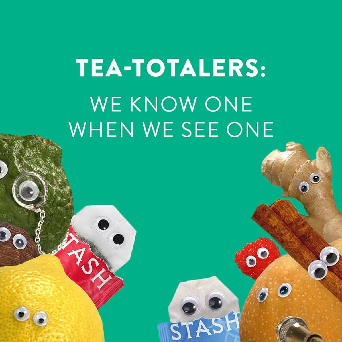 Assorted Stash tea bags with character tags and printed flavor labels