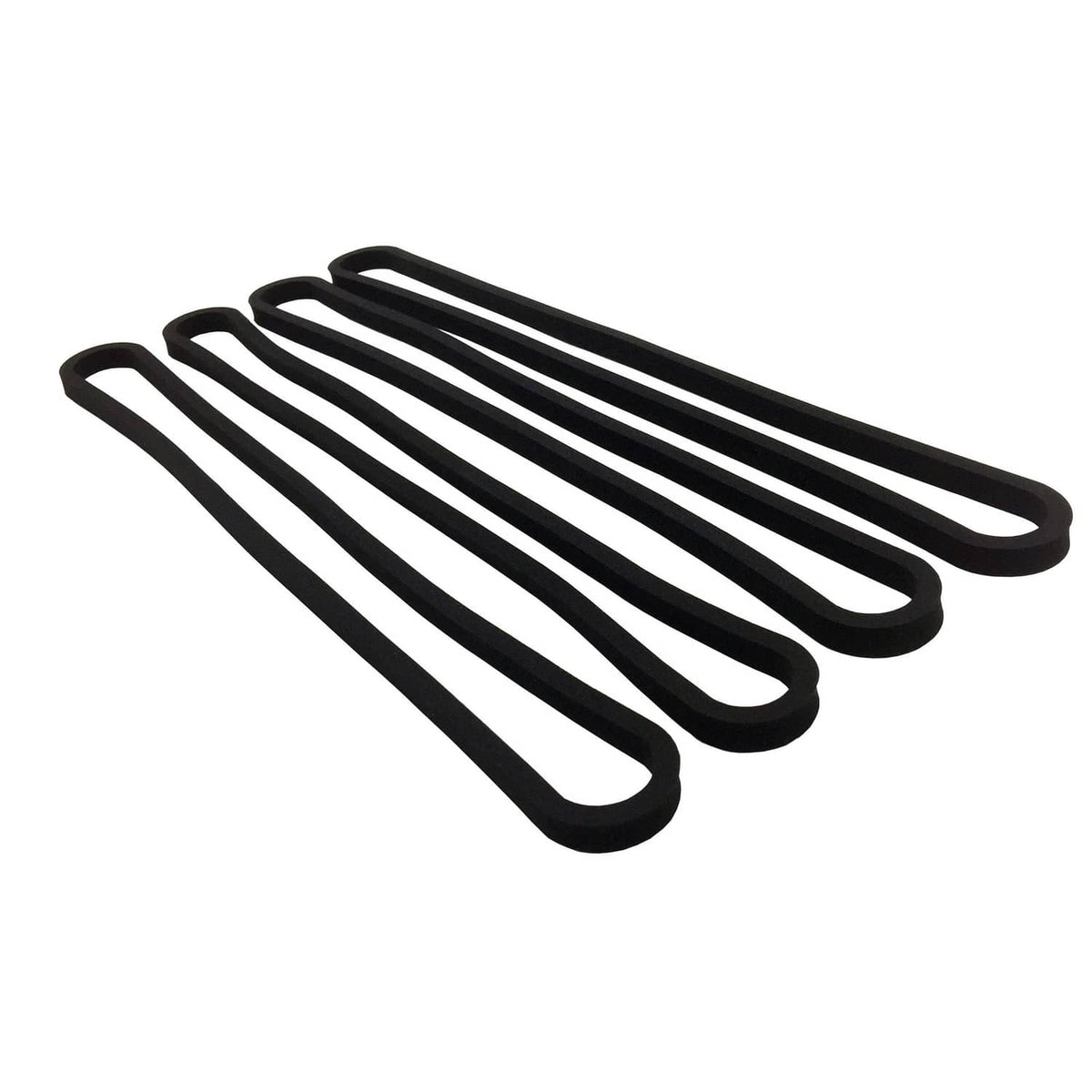 Black vacuum sealer replacement gasket set with four rubber seal strips