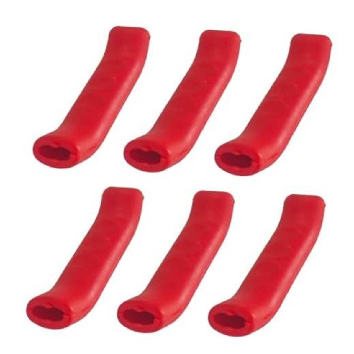 Red silicone bicycle brake lever grip covers, 3 pairs with open ends