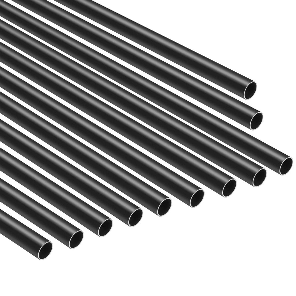 Black round aluminum deck balusters, 32 in tubes with multiple open ends