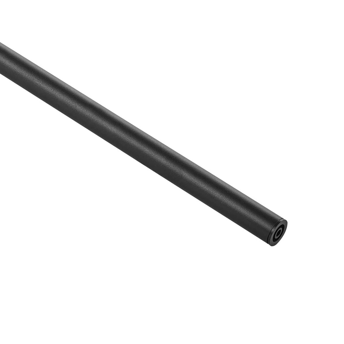 Black aluminum deck baluster spindle with end fitting and screw hole