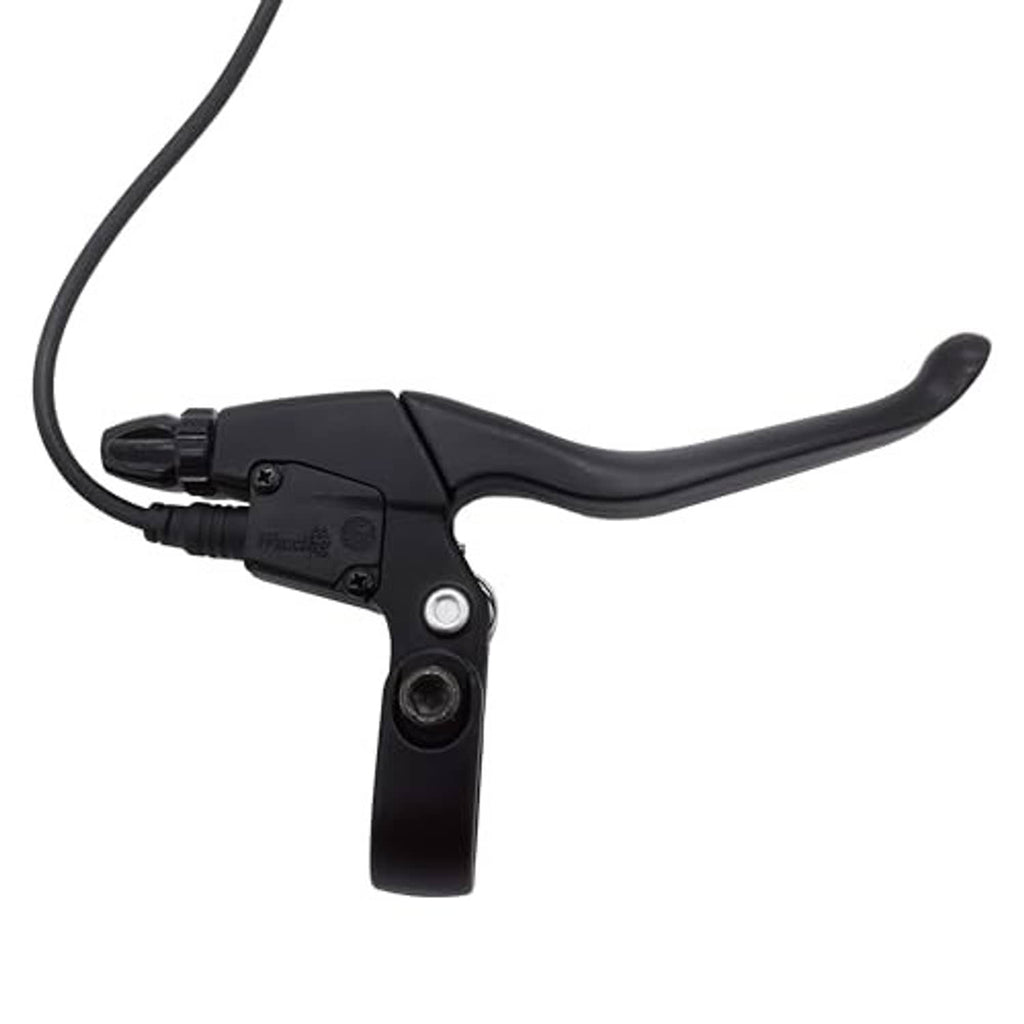 Black brake lever with cable and connector housing, lever pivot mount visible.