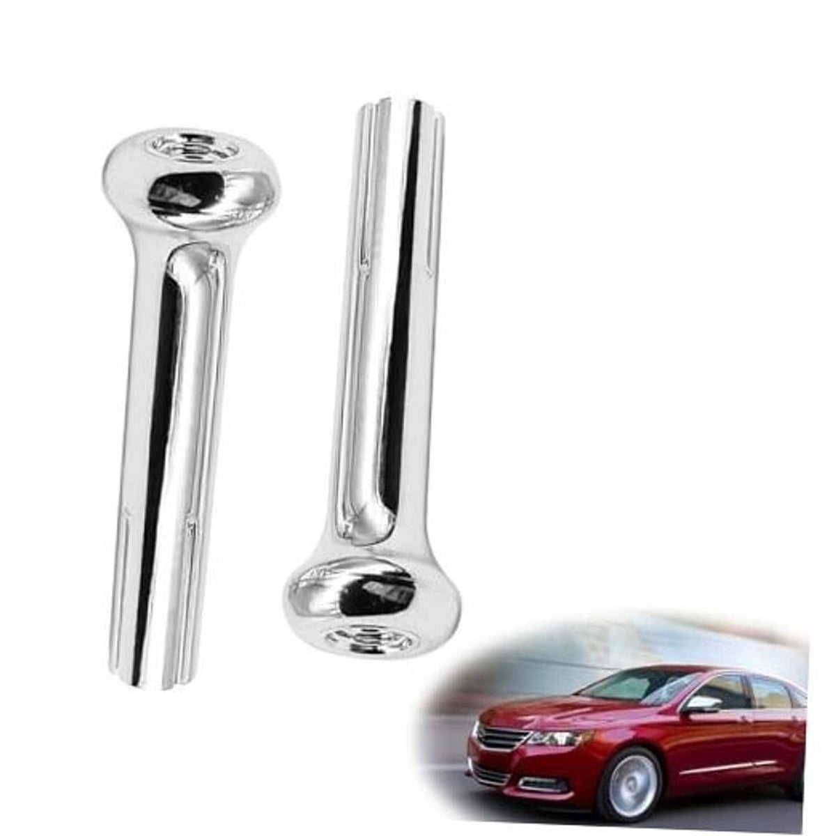 Chrome door lock knobs set of 2, polished finish, round head with keyhole opening