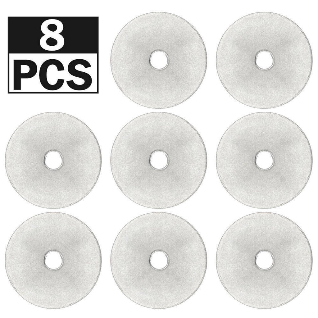 Gray round washer plates with center holes, eight-piece set