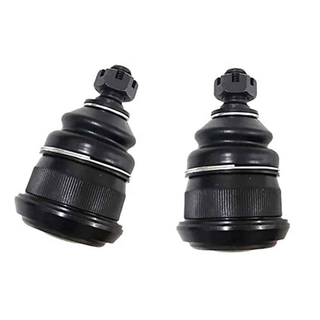 4-piece front lower ball joint kit, close-up of black ball joints with hex tops