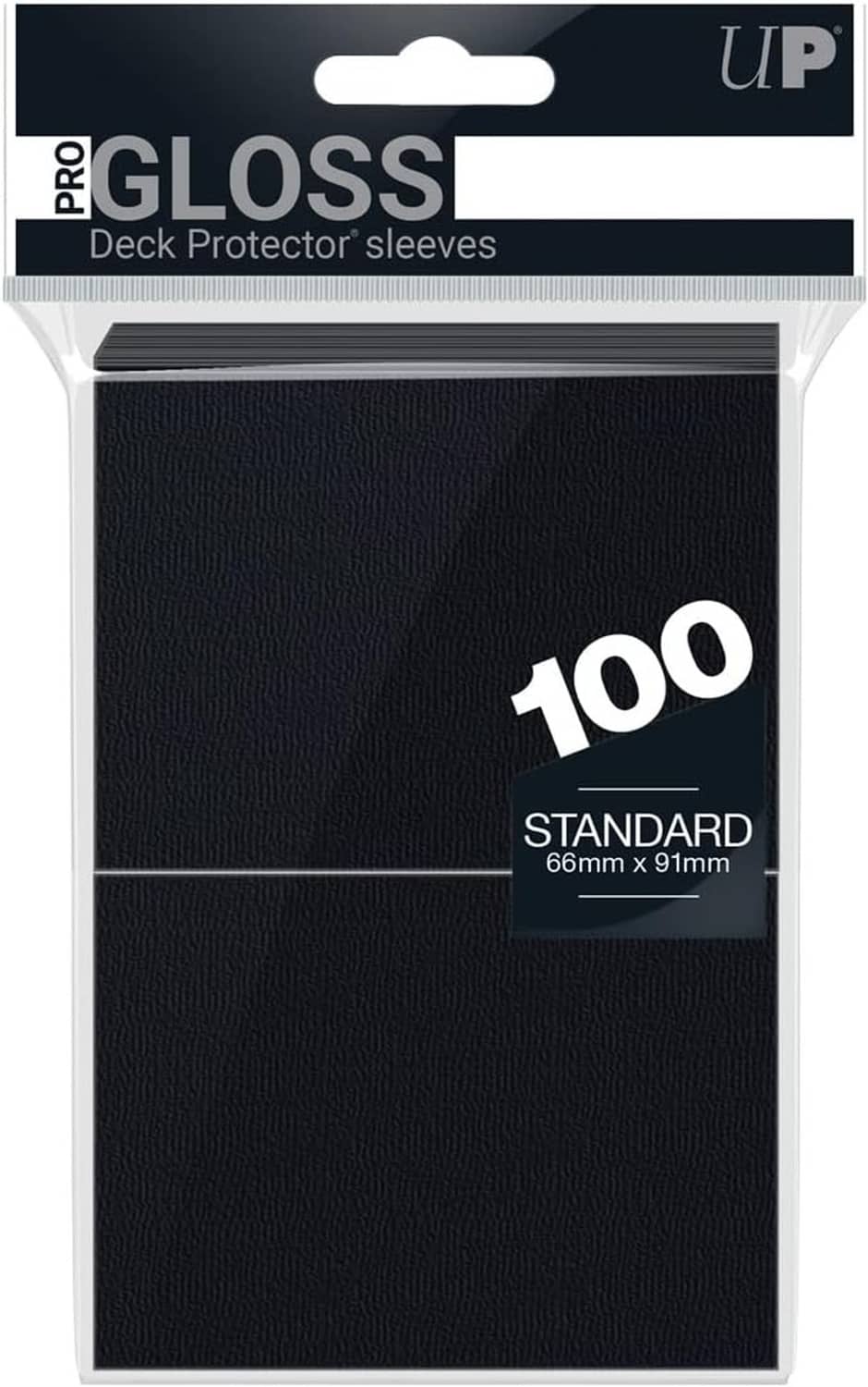 Ultra PRO Pro-Gloss black standard deck protector sleeves, 100-count blister