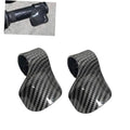Pair of carbon fiber throttle clips, open-end black sleeves with anti-slip grip