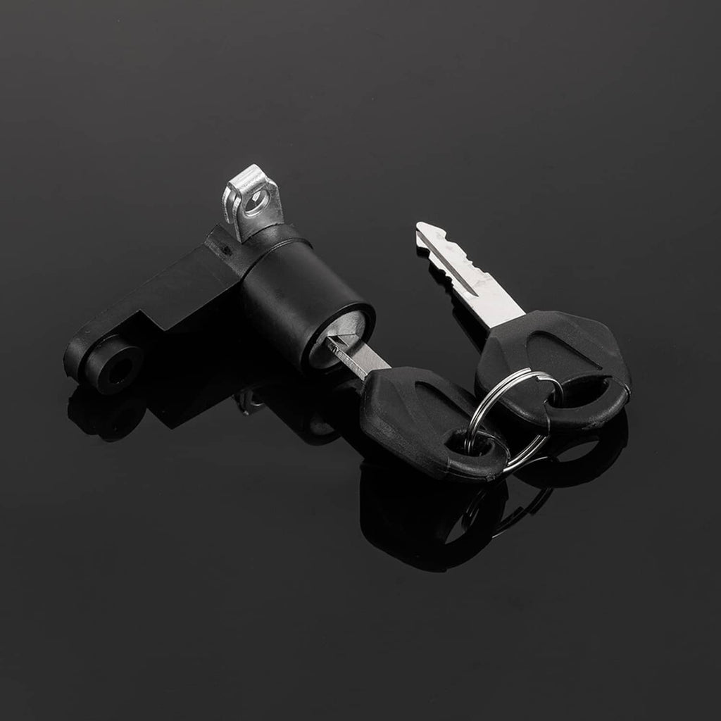Black ignition lock cylinder with two keys and mounting base