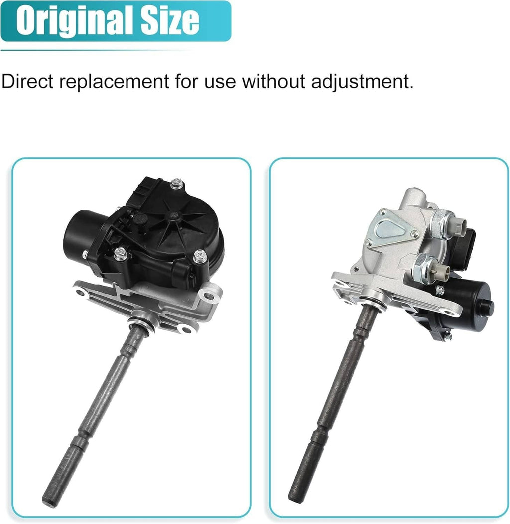 Transfer case shift actuator motor with black cover and silver metal bracket
