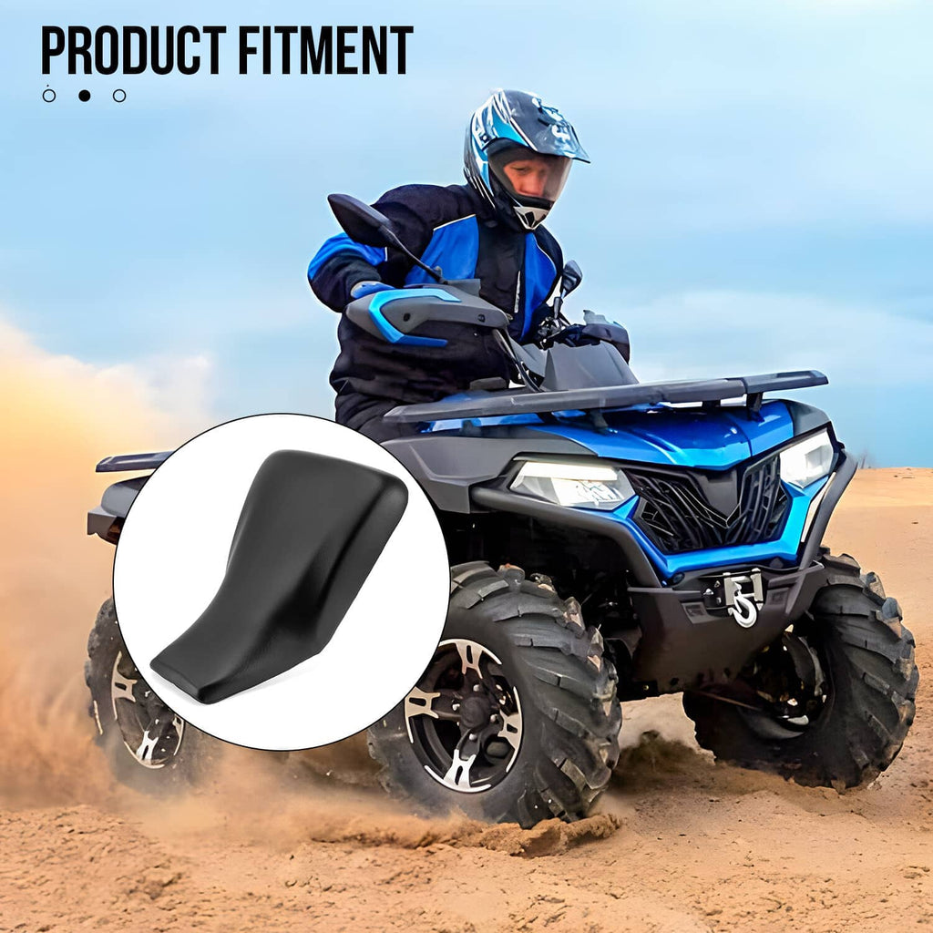 Black ATV seat replacement with contoured padded cushion for single rider