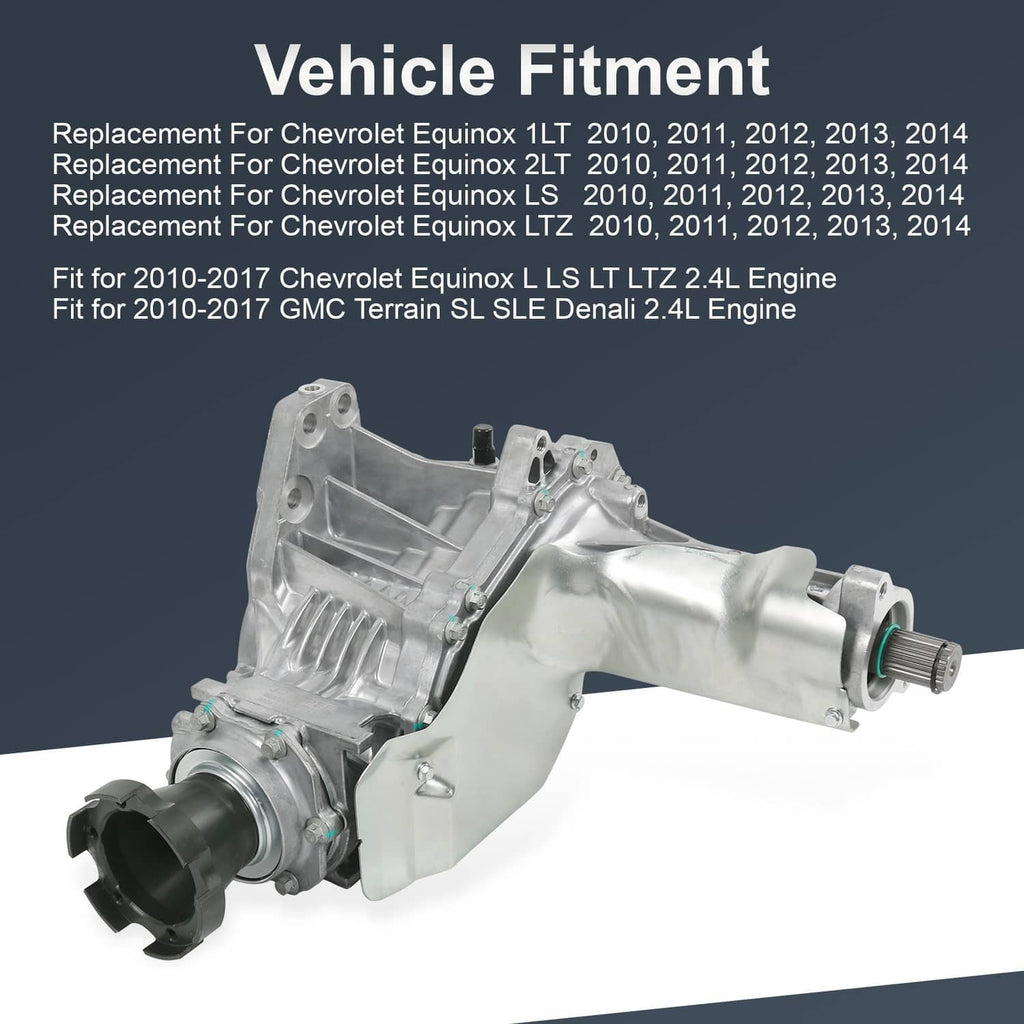 Transfer case assembly with housing, front mount, and output yoke