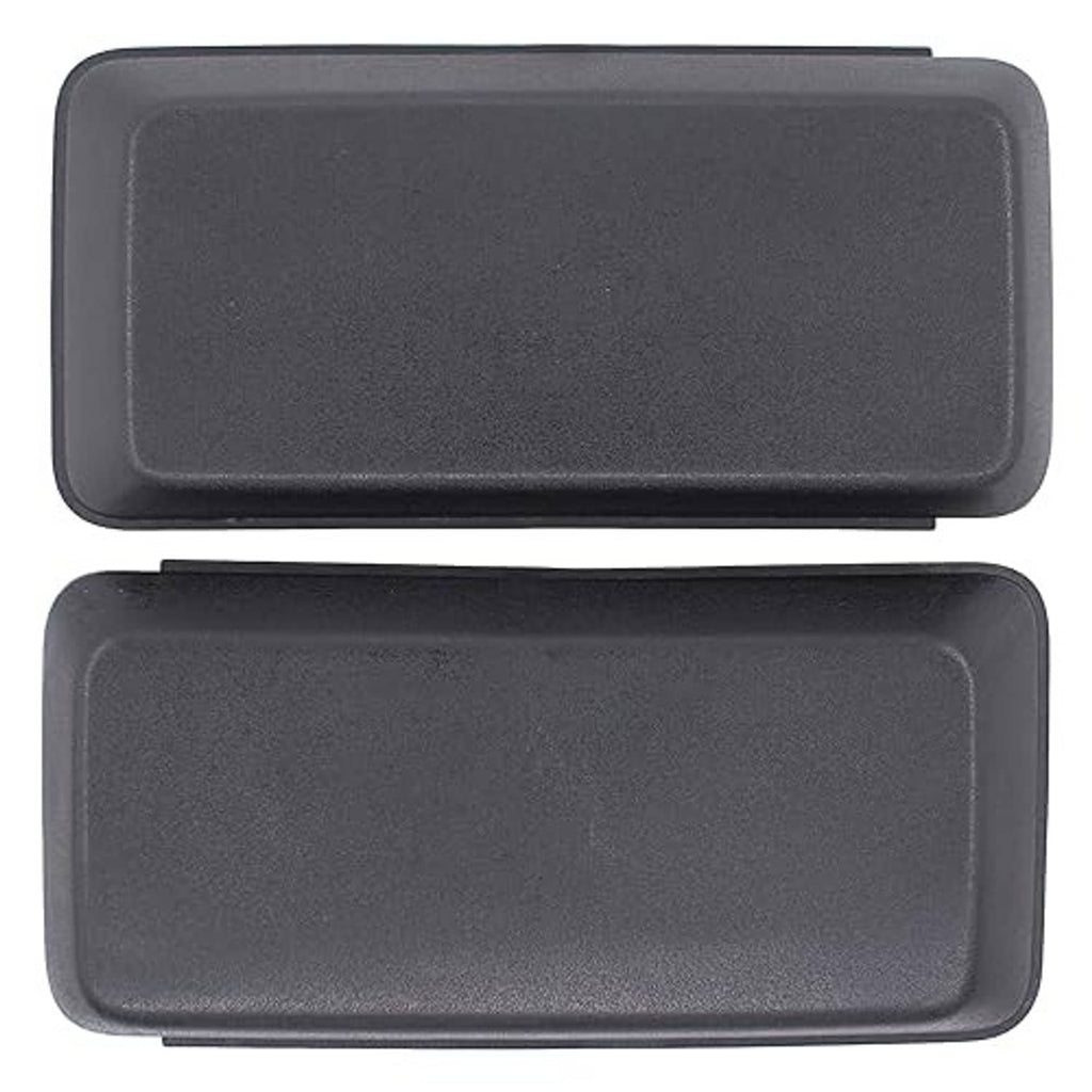 Black rectangular end cap covers, two-piece set with textured finish