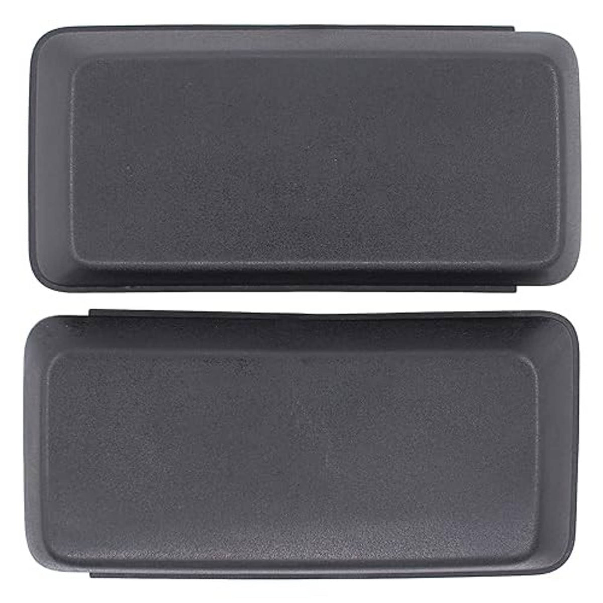 Black rectangular end cap covers, two-piece set with textured finish