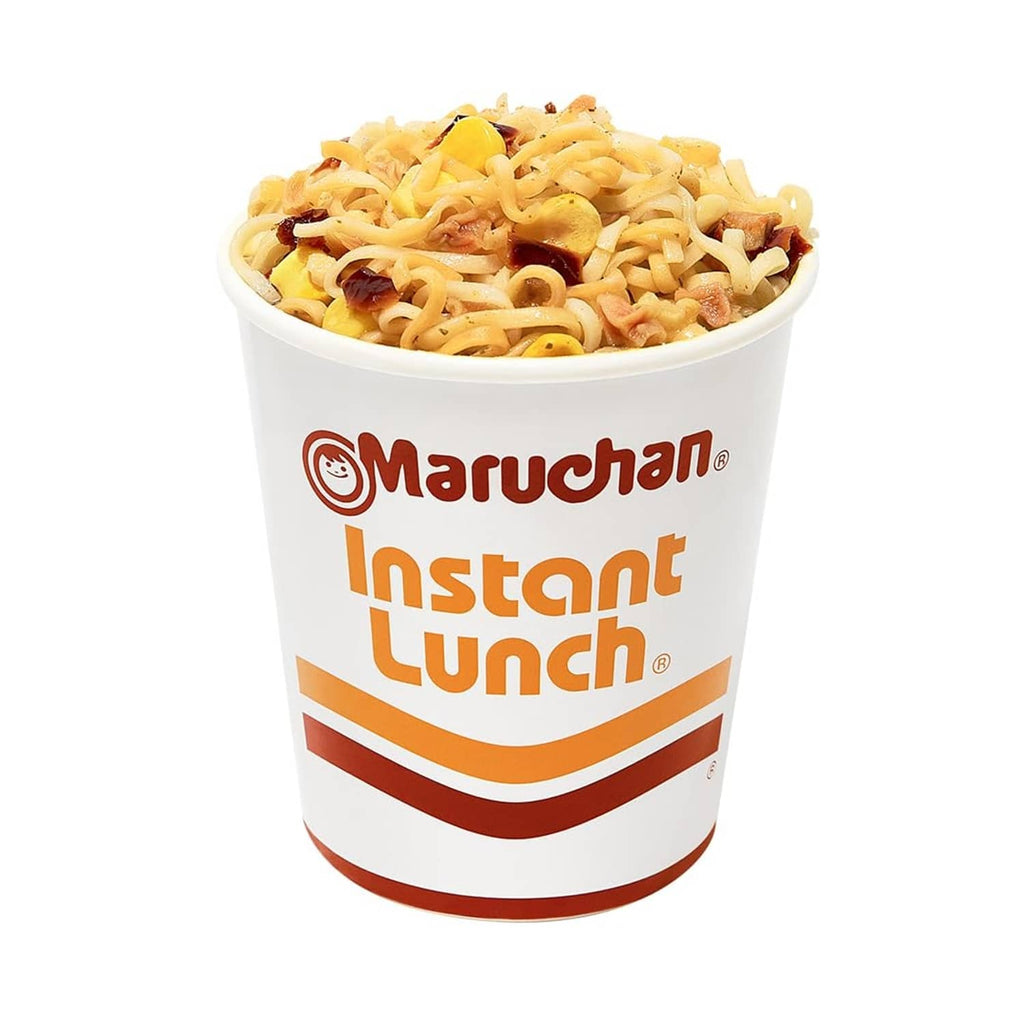 Maruchan Instant Lunch Hot & Spicy Chicken ramen noodle cup filled with noodles