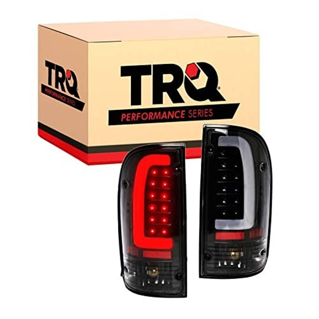 Performance LED tail light set, black housing, clear lens, red LED vertical bars
