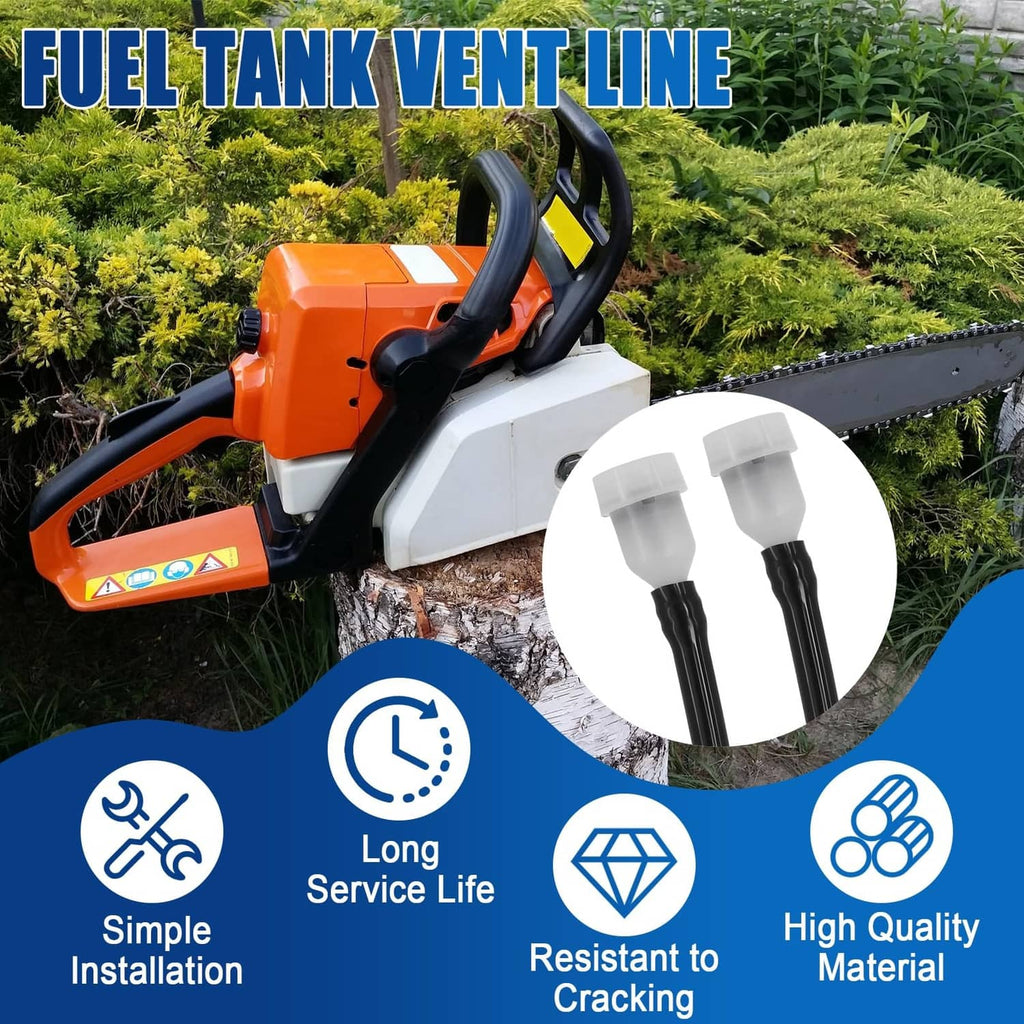 Chainsaw fuel tank vent line, two black hoses with white connectors