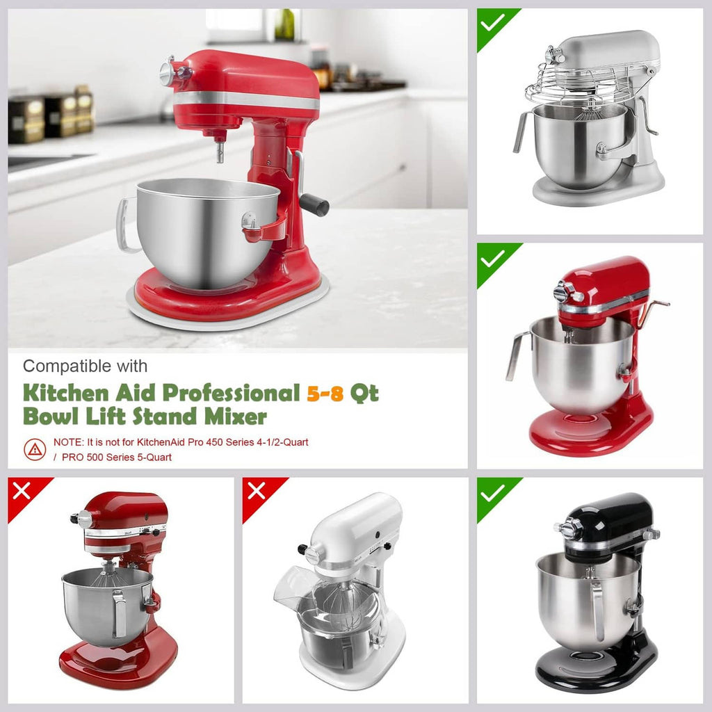 White bamboo mixer slider panel with red stand mixer and mixing bowl