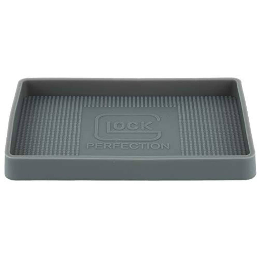 Glock OEM parts tray, ribbed interior with “LOCK PERFECTION” emblem and raised rim.