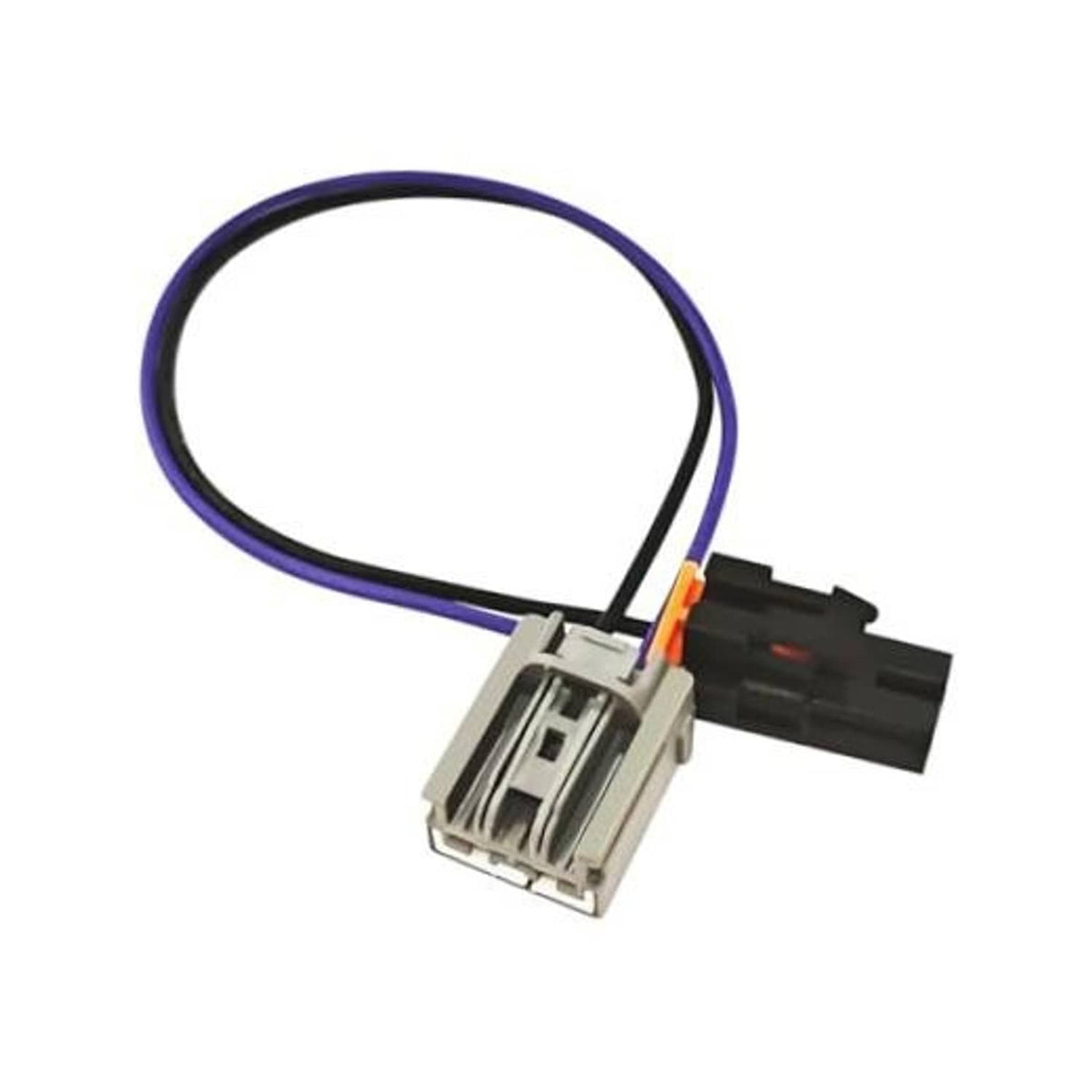 Blower motor resistor wiring harness with purple wire, gray connector, black plug