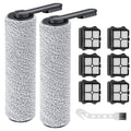 Speckled brush roller replacement set with black end caps and cleaning brush