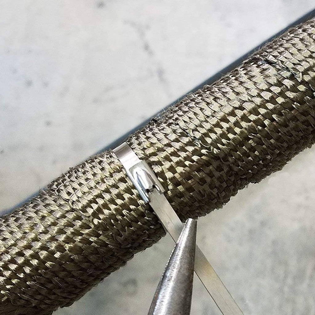 Braided stainless steel metal zip tie with metal locking buckle and strap