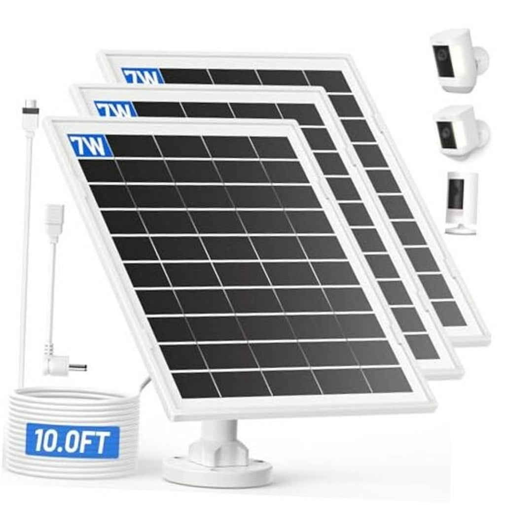 White solar panel with black photovoltaic cells on a base stand