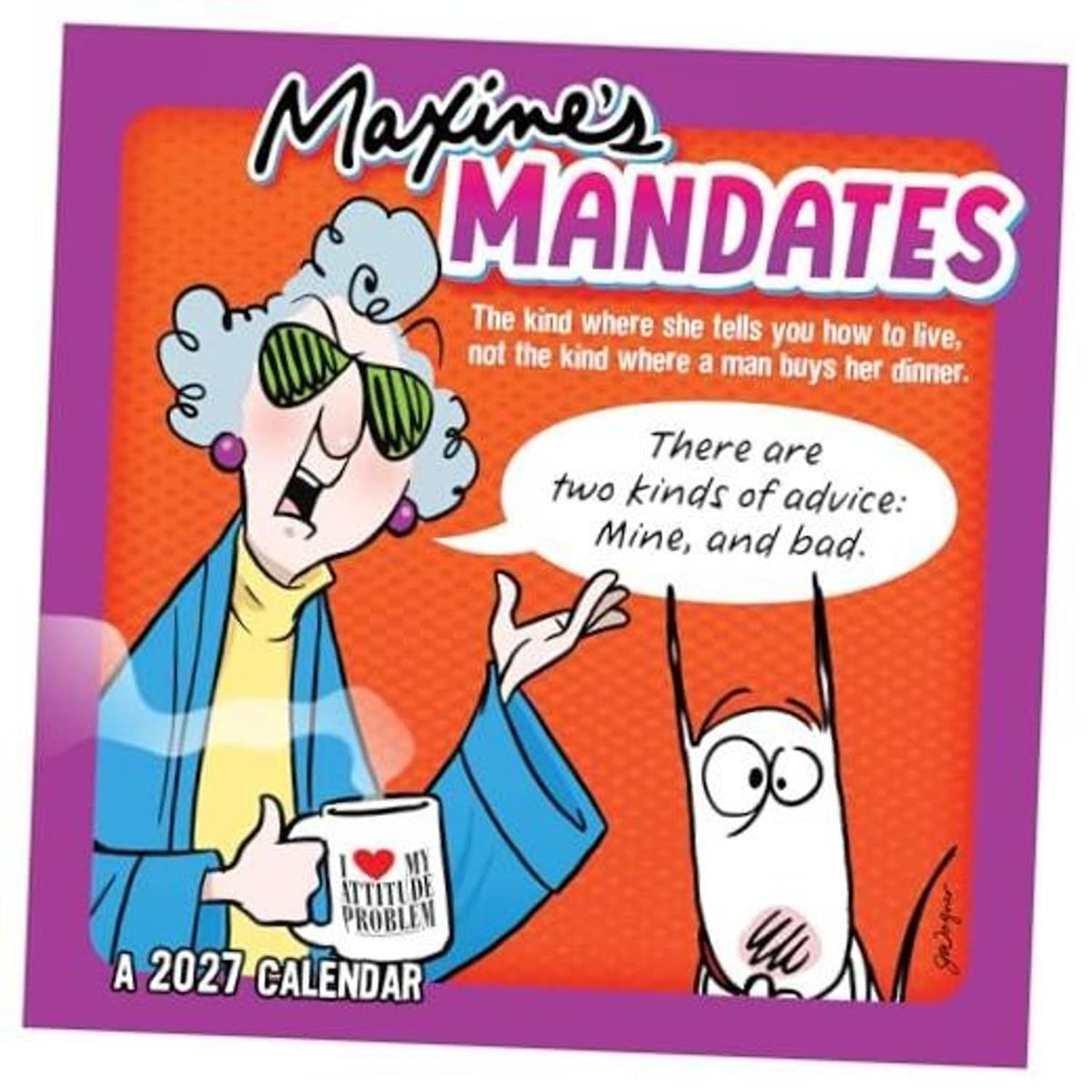 Maxine Mandates 2027 wall calendar cover with cartoon characters and comic text