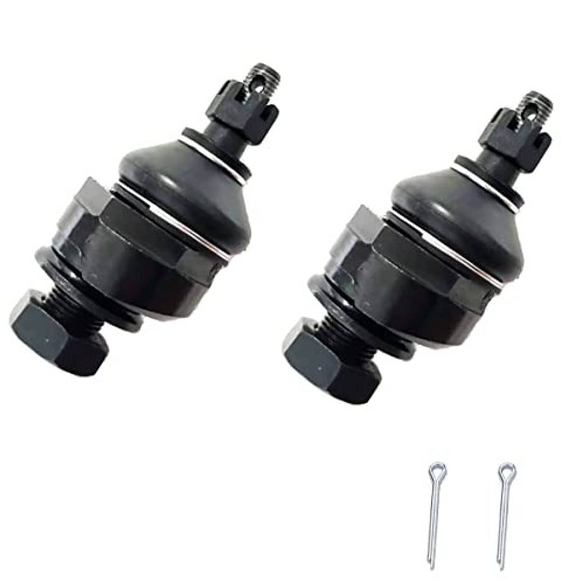 Front upper ball joint kit: two ball joints with black housings and pins