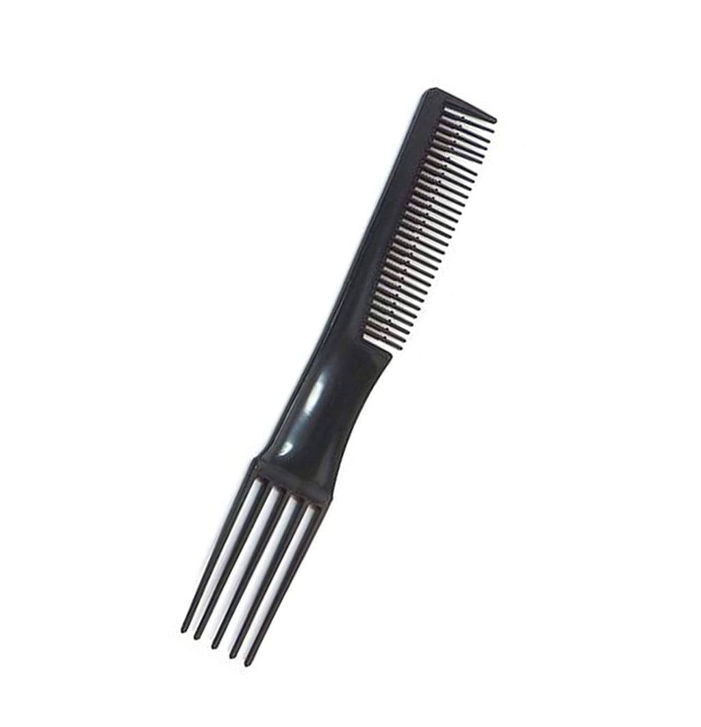 Black long-handle styling comb with fine teeth