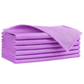 Purple microfiber glass cleaning cloths, folded stack of 6 pack